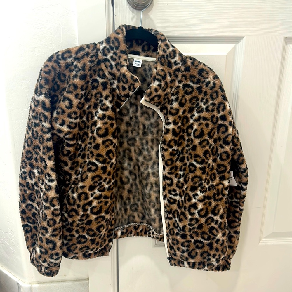 Cheetah print zip up